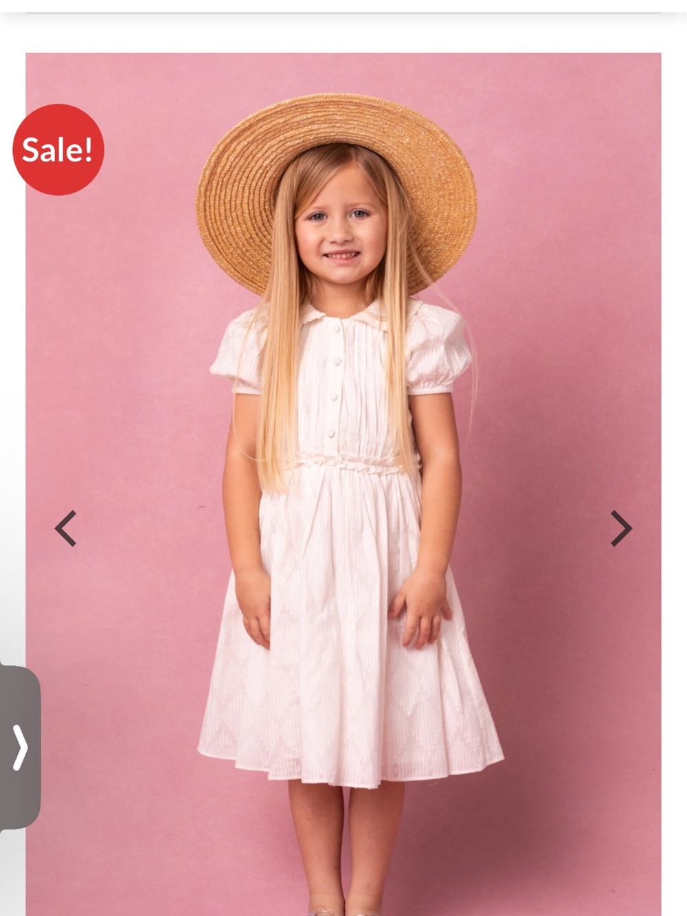 Ivy City Co Mini Betty Cream Puff Sleeve Button-Front Dress